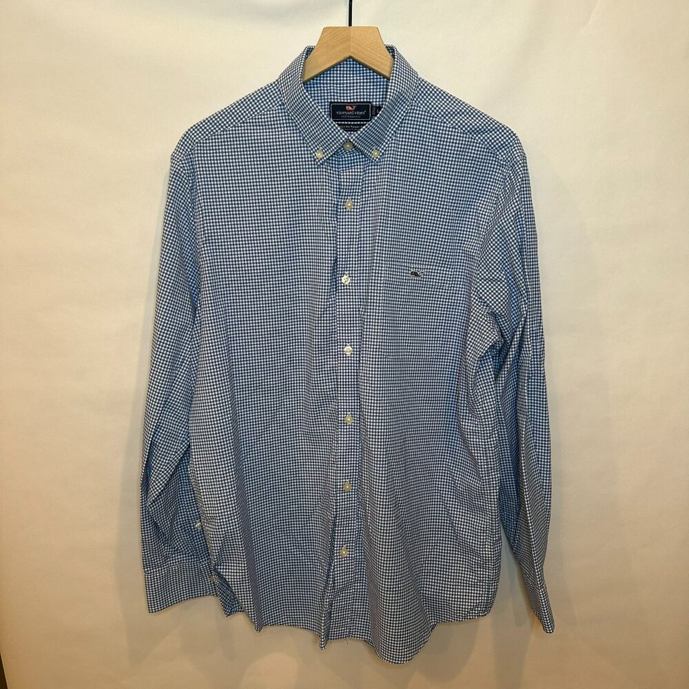 Vineyard vines, performance button-down, classic fit Tucker dress shirt Blue L